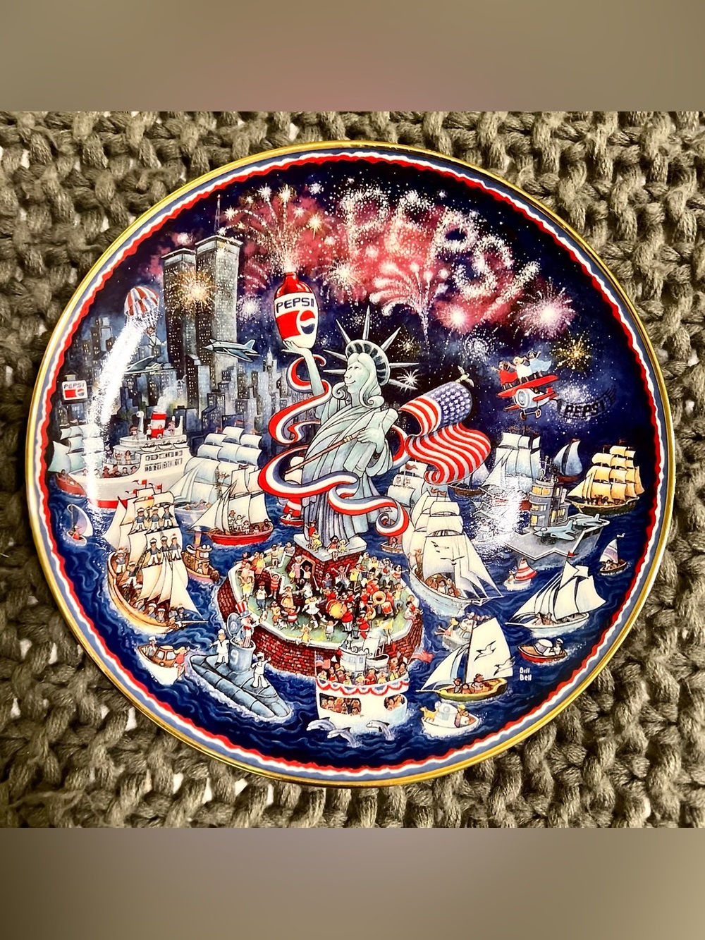 ‘A Pepsi-Cola Sail’; NYC July 4th Porcelain Plate; Franklin Mint No. H48876 1995